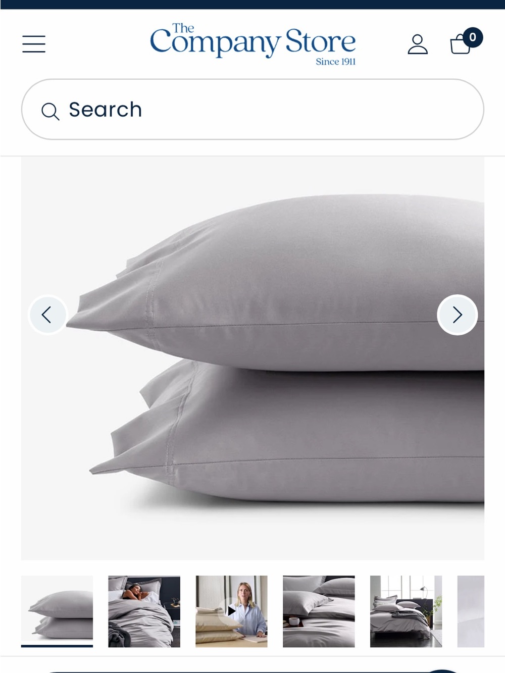 Company Store Legends Hotel Supima Wrinkle-Free King Pillowcases Silver Set
